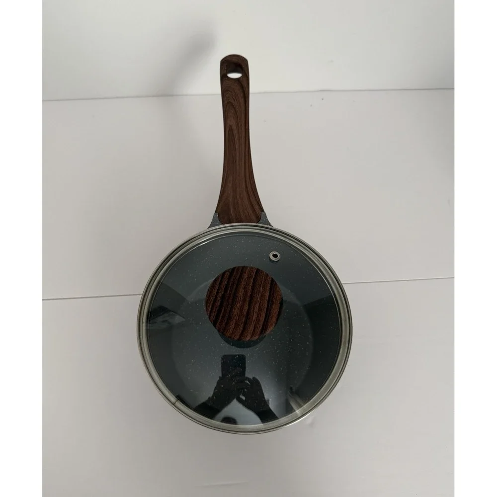 SENSARTE Nonstick Saucepan with Lid, 1.5 Quarts Small Pot with Swiss Granite NEW